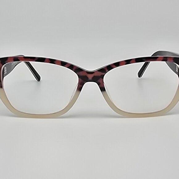 La Matta LM3138 Col. 2 Leopard White Rhinestone Cat Eye Eyeglasses Frame Italy - Picture 2 of 12